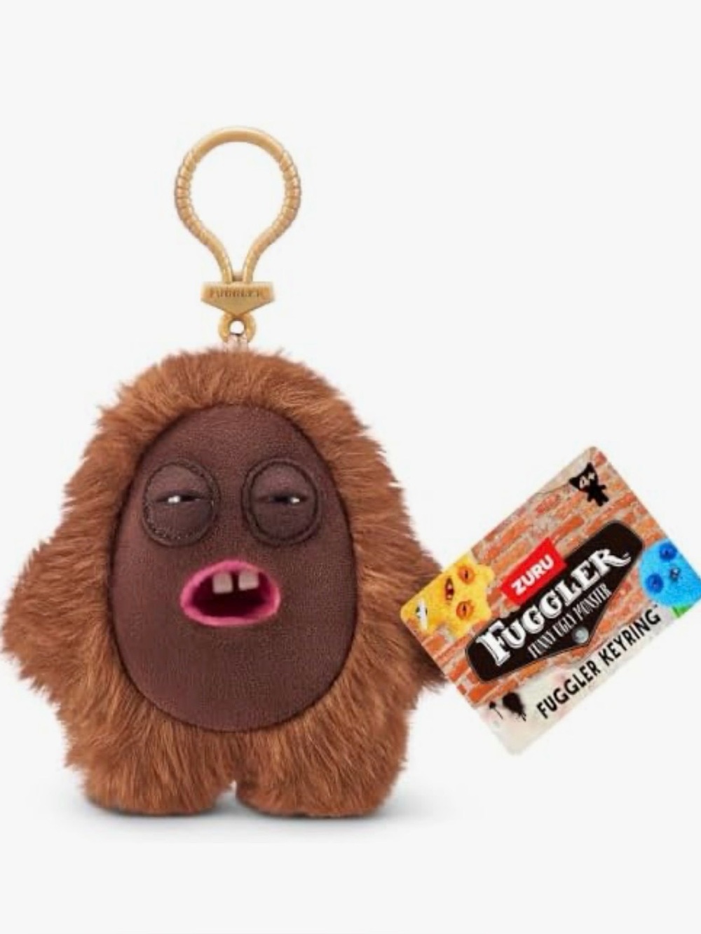 NIB Zuru Fuggler Keychain Series 5 - Hedge Grog Brown Ugly Monster Plush